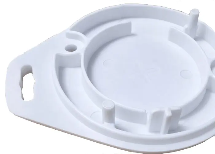 Precision ABS PCB housing enclosure showing locating pins and thin wall sections