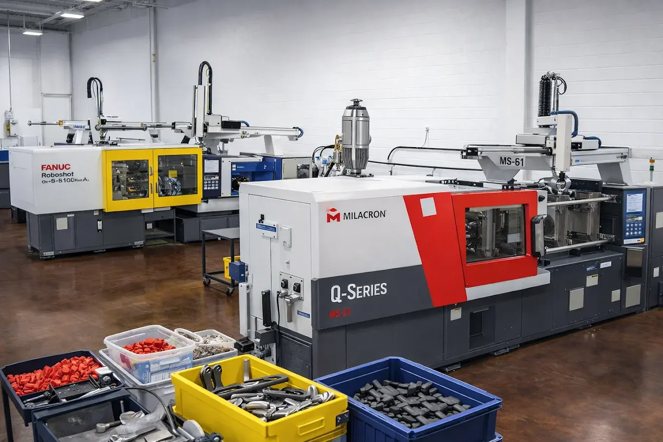 Injection molding machines — illustrative image representing manufacturing capability